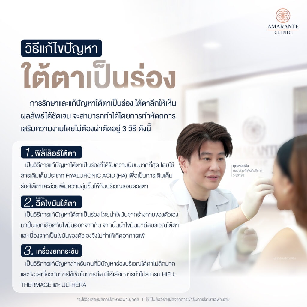 วิธีแก้ไขปัญหาใต้ตาเป็นร่อง