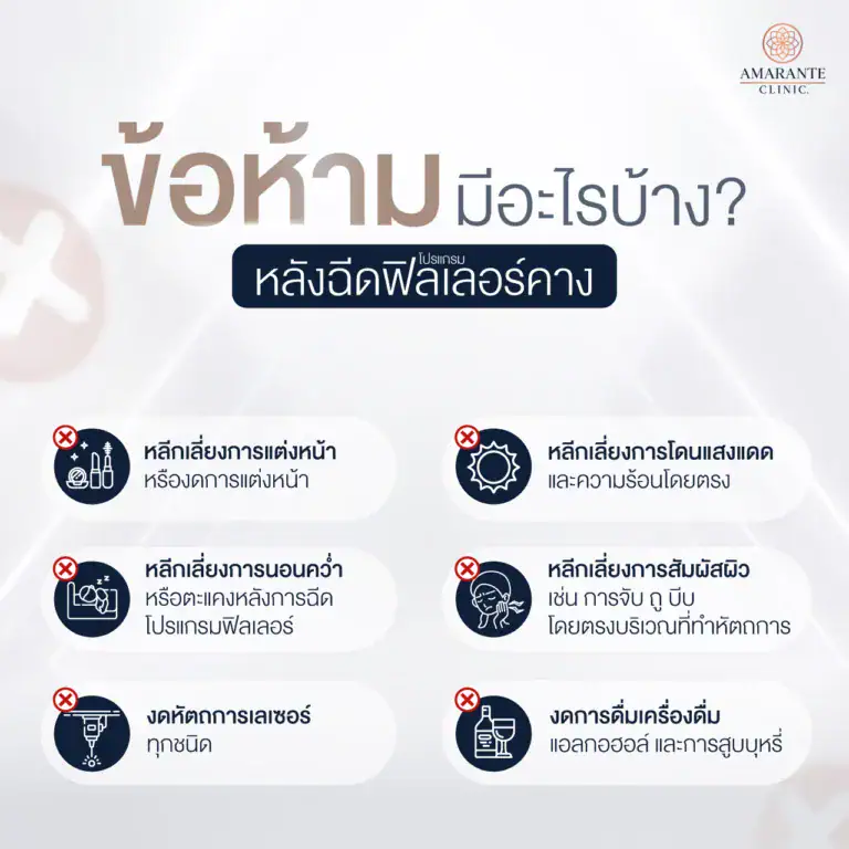 ข้อห้ามหลังฉีดฟิลเลอร์คาง มีอะไรบ้าง?