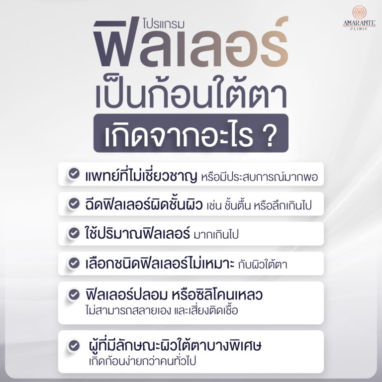 ฟิลเลอร์เป็นก้อนใต้ตาเกิดจากอะไร?