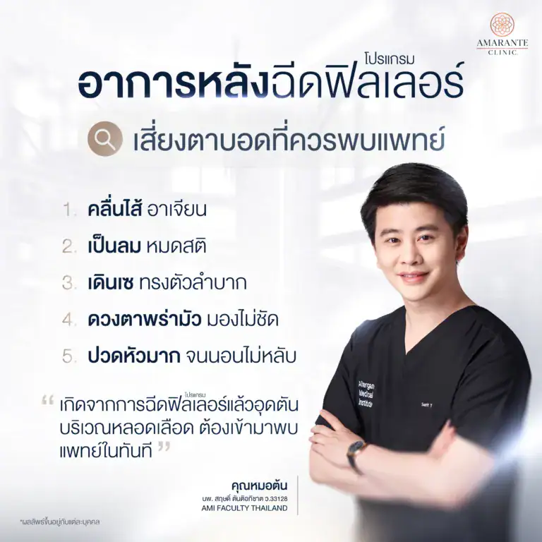 อาการหลังฉีดฟิลเลอร์แล้วเสี่ยงตาบอดที่ควรพบแพทย์