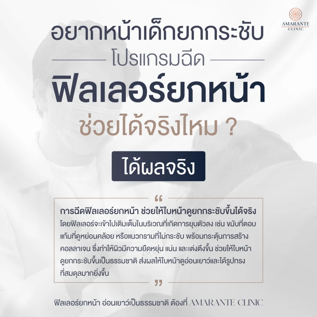 ภาพ infographic ฉีดฟิลเลอร์ยกหน้า ช่วยได้จริงไหม?