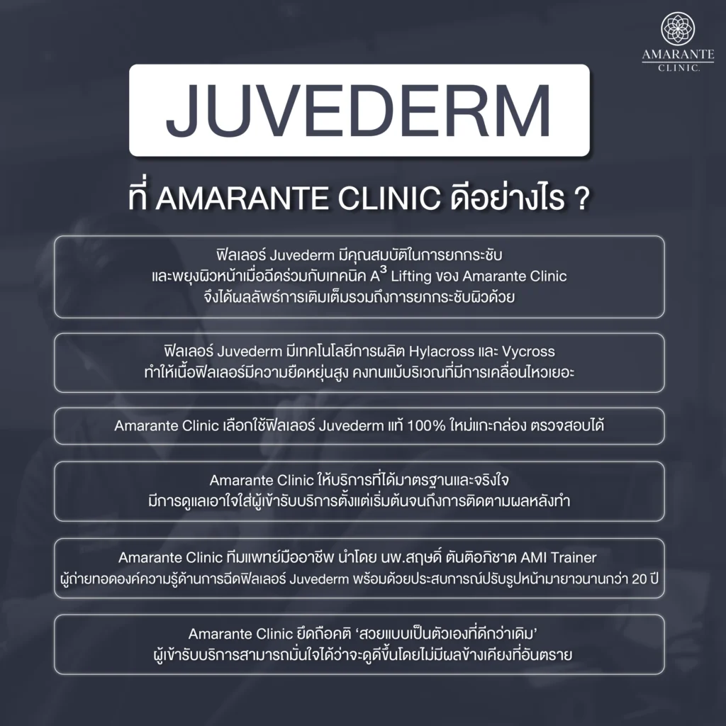 ภาพอธิบาย Juvederm ที่ Amarante Clinic ดีอย่างไร?