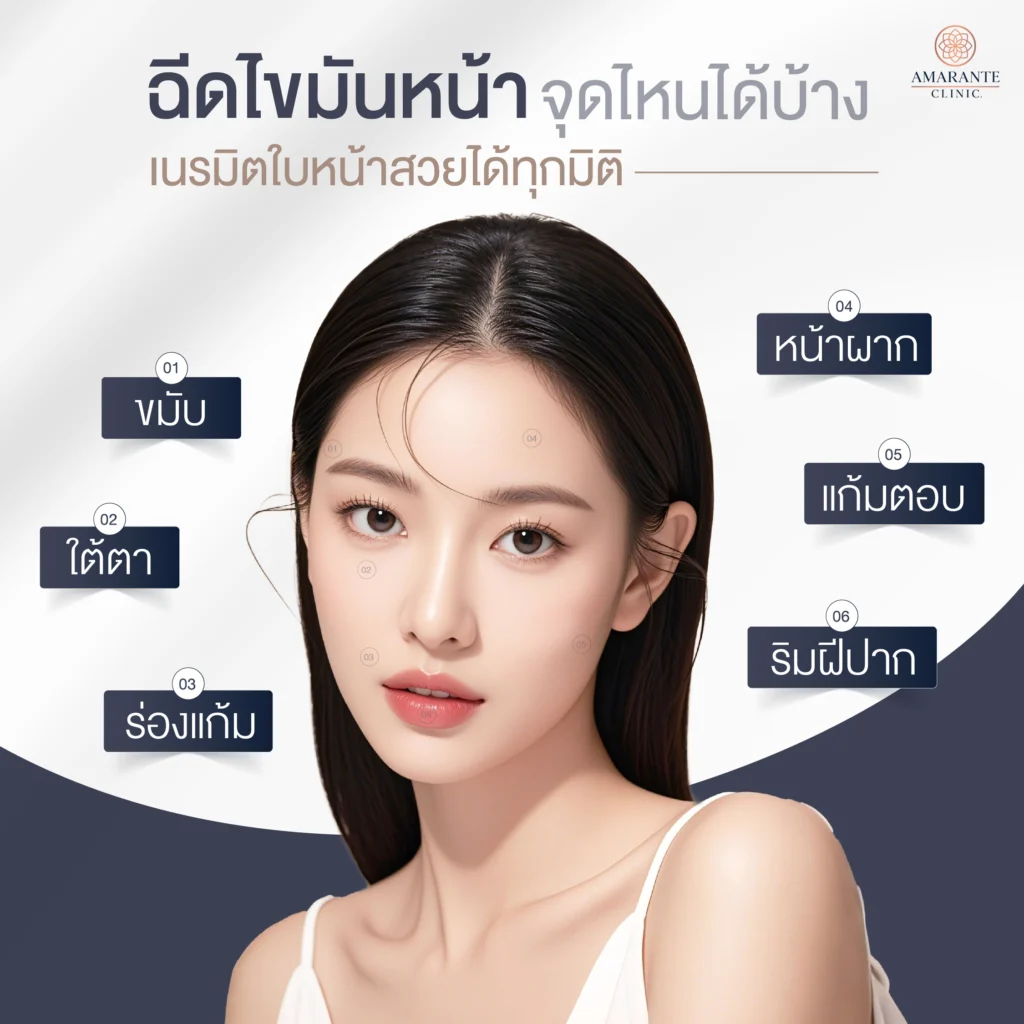 ฉีดไขมันหน้าจุดไหนได้บ้าง? เนรมิตใบหน้าสวยได้ทุกมิติ